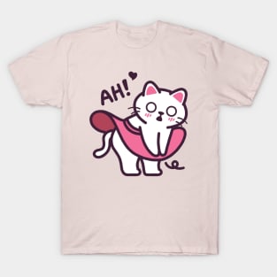 Ah! Cat Skirt Blows Up T-Shirt